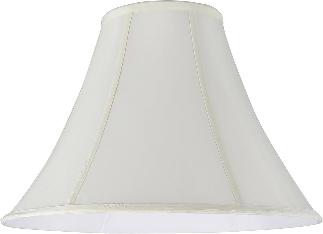 Aspen Creative 30019 Transitional Bell Shape Spider Construction Lamp Shade in Off White, 16" wide (6" x 16" x 12"), 6" Top x 16" Bottom x 12" Slant