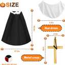 4 Pcs Halloween Nun Costume Accessories for Women, Nun Costume Hat Nun Collar Gold Cross Pendent Necklace Body Paints for Halloween Cosplay Women Fancy Dress Up, Nun Outfit, Halloween Party Props