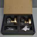 Gold Door Knobs Crystal Door Knob Dummy Door Knobs Brushed Gold Glass Interior Satin Brass Dummy Handle Single Sided Decorative 2 Pack