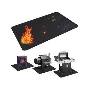 Dunzy 2-in-1 Heavy Duty Grill Pad & Griddle Pad Set, 65" x 48" Fireproof BBQ Mat and 36" Silicone Griddle Heat Resistant Waterproof Oil Proof with Stitched Edges