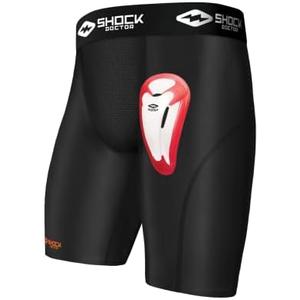 Shock Doctor Compression Shorts with Protective Bio-Flex Cup, Moisture Wicking Vented Protection, Youth Size
