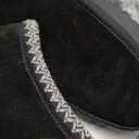 DREAM PAIRS Men's Fuzzy Cozy Slippers Genuine Suede Indoor Outdoor Home Comfy Winter Slip On Cute Warm Memory Foam Furry Shoes FuzzyEasy (7, Black)