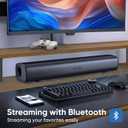 RIOWOIS Sound Bar for Smart TV, Soundbar for TV with Bass Reflector and Easy Set up, Home Audio Surround Sound System for TV PC Projector, Wall Mountable