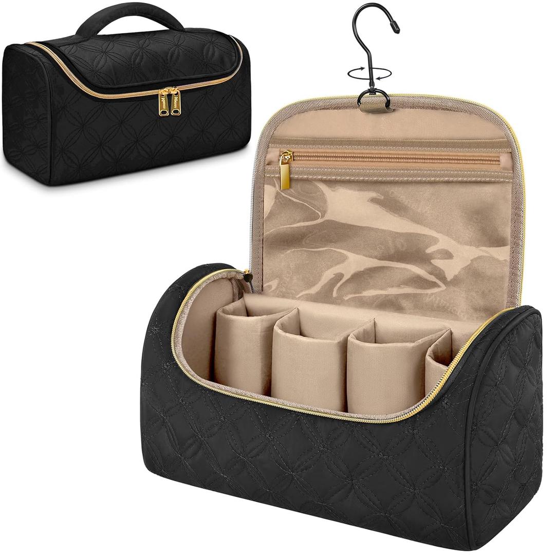 Mancro Travel Storage Case Organizer fit for Dyson Airwrap, Hair Dryer, 4 Curling Barrels, 2 Smoothing Brushes, Volumizing Brush, Lightweight Travel Carrying Case for Hair Curler Accessories, Black