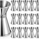 Amyhill 18 Pcs Double 1/2 & 1 oz Bar Jigger Stainless Steel Cocktail Shot Jigger Measuring Liquor Cup Bartender Supplies for Bar Bartending Party