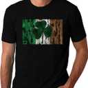 MAIHUN Mens St Patricks Day Shirts St Paddys Four Leaf Clover Shirt Shamrock Irish Holiday Tshirt (Black, M)