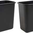 United Solutions 7 Gallon / 28 Quart Space Saving Trash Wastebasket, Fits Under Desk and Small, Narrow Spaces in Commercial, Kitchen, Home Office, and Dorm, Easy to Clean, Black, (WB0338) (Pack of 2)