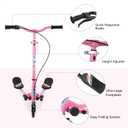 Swing Scooter for Kids, 3 Wheels Foldable Wiggle Kick Scooter Push Drifting with 4 Adjustable Handlebar & 2 Rear LED Wheel for Boys and Girls Ages 3-8