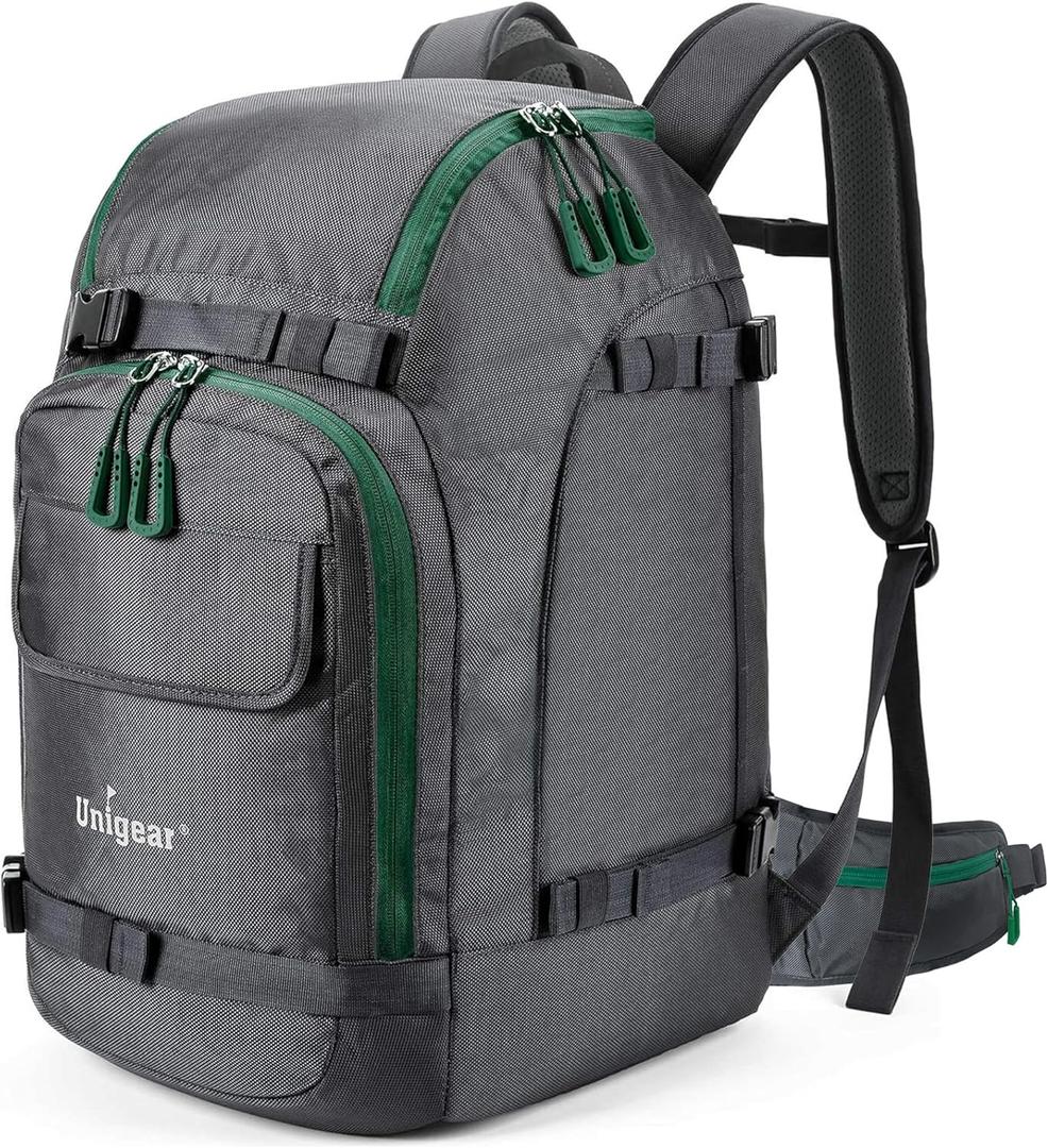 Unigear Ski Boot Bag Backpack for Helmet 50L/70L, Goggles, Gloves, Skis, Snowboard & Accessories (Gray)