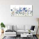 arteWOODS Elegant Flowers Wall Art - Blue White Botanical Pictures for Wall Decor Floral Blossom Canvas Painting Print Artwork for Living Room Bedroom Home Office Wall Decoration 24" x 48"