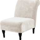 H.VERSAILTEX Armless Accent Chair Covers Thick Velvet Armless Chair Slipcovers High Stretch Chair Covers for Living Room Hotel Machine Washable Furniture Protector with Elastic Bottom