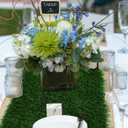 XLX TURF Green Artificial Grass Table Runner for Sport Golf Spring Summer Party Decorations - 12 x 36 Inches Short Fake Grass Crafts Table Centerpiece Wedding Baby Shower