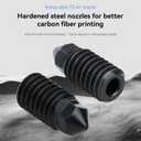 6pcs for Bambu Nozzles,Upgrade 500 High Temperature Wear-Ristant Removable Hardened Steel Nozzle for Bambu Lab A1Mini 3D Printer Hotend 0.2mm*1 0.4mm*3 0.6mm*1 0.8mm*1