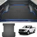 T TGBROS Truck Bed Mat for Ford F150 /F-150 Lightning 2015-2024 2025 All Weather 5.5FT Cargo Bed Liner Rear Trunk Liner for F-150 Accessories Black Non-Slip
