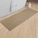 Chakme Bathroom Rugs 47x17, Ultra Thin Non Slip Bath Mat Runner Quick Dry Absorbent Bath Mat for Bathroom Floor, (Dark Beige, 47"x17")