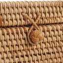 Rattan Square Tissue Box Cover, 5.7" x 5.7" x 5", Decorative Woven Facial Tissue Holder with Hinged Top Lid, Natural Color
