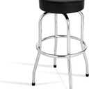 MaxWorks 51090 Swivel Bar Stool, Padded Seat with Chrome Plated Legs, Black, 300-Lb Capacity, 28-1/4" Tall, 14-1/2" Diameter Surface, Ideal for Garage, Shop, Workbench, Bar, 14.5 x 14.5 x 28.25 inches