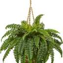 Nearly Natural Boston Fern Hanging Basket (29 x 29 x 29, Green)