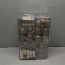 SHareconn 86PCS Christmas Tree Ornaments Clear Set, Shatterproof and Clear Plastic Baubles for Xmas Tree Decor, Holiday Wedding Party Decoration, Champagne