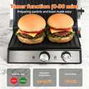 KEINVE 1700Watt Panini Press, Sandwich Maker with Temp & Time Setting, 4 Slice Large Non-Stick Versatile Grill Press, Opens 180 Degrees to Fit Steak, Fish, Vegetable and More