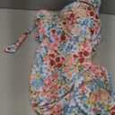 B2prity One Piece Swimsuit for Women Tummy Control Ruched Bathing Suit Push Up Tie Back Swimwear Shell Stitched (Large, Floral Print 01)