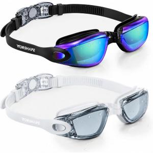 2 x Adult Swim Goggles 2 Pack No Leaking Goggles for Men Women Youth | Anti-Fog UV Protection Mirrored Swimming Glasses