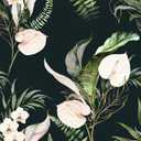 Dark Green and Gold Tropical Jungle Peel and Stick Removable Vinyl Wallpaper - 17.7in x 9.8ft