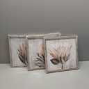 Pink Floral Wall Art Picture: Blossom Protea Flower Artwork Print on Rustic Wood Framed for Home Decor (12 x 12 x 3 Panels)