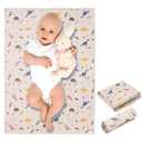 Vegan Leather Portable Changing Pad - Ultra-Thin, Compact & Foldable Travel Mat, Waterproof & Wipeable Diaper Changing Station for On-The-Go Parents, Fits Any Diaper Bag (Dinosaur,20"*28")