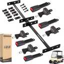 10L0L 2/3-point Golf Cart Seat Belts, 42" Retractable Belts with Bracket Street-Legal Upgrades Fits Most (2+2) /(4+2) Passenger for Yamaha EZGO TXT RXV Club Car DS Golf Carts Front/Rear Seat