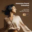 Calmbee Bluetooth Headphones, Hybrid Active Noise Cancelling Wireless Headphones Over Ear with Microphone, Up to 140H Playtime, Transparency Mode, Deep Bass, Clear Calls, Comfort fit for Travel, Home