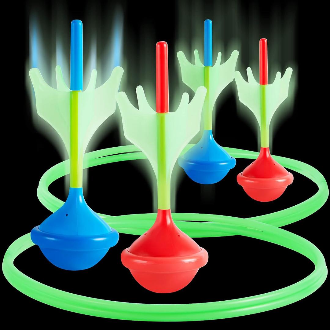 JOYIN Lawn Darts Game Set for Kids and Adults - Glow in The Dark Outdoor Lawn Games for Adults and Family, Soft Tip Darts Set for Kids Camping, Outside Yard, Large