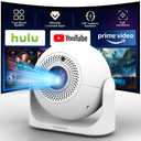 Smart Mini Projector with WiFi & Bluetooth, 4K Support 180° Rotatable Auto Focus & Keystone Portable Proyector with Builtin APPS and Speaker Outdoor Movie Home Theater Projector