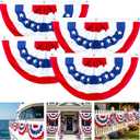 2 x 4 FT American Fan Bunting for Outside 4 Pack Patriotic Pleated Fan Flag Red White Blue 4th of July Decorations USA Flags for Outdoor Yard Party Independence Memorial Day Decor