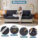 Couch Cushion Covers Sectional Couch Covers Stretch Washable Soft Seat Cushion Covers Furniture Protector Sofa Slipcovers for Pets(Dark Grey,3 Pieces Seat Covers or Back Covers)
