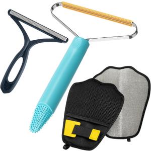 3-Pack Pet Hair Removal Tool ,Dog Cat Hair Remover, Lint Shaver Cleaner Pro, Fur Removal Tool, Portable Carpet Scraper, Carpet Rake, Pet Hair Brush for Carpet, Clothes, Car Mats, Couch, Pet Bed, Furniture