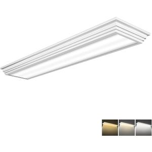 FAITHSAIL Dimmable 4FT LED Wraparound Light, 3 Color Temperature 3000K/4000K/5000K CCT 50W 5500LM 4 Foot Kitchen LED Light Fixture, Flush Mount 48 Inch Linear Ceiling Lighting Fixture, 1 Pack