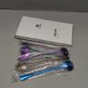 8 Pieces Long Handle Tea Spoon Stainless Steel Coffee Mixing Spoons Teaspoon for Mixing, Cocktail Stirring, Coffee, Milkshake, Cold Drink, 7.48 Inch (Round Style)