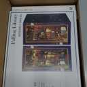 JOOHOUR DIY Book Nook Kit, Alice in Wonderland, Dollhouse Miniature, Booknook Bookshelf Insert Alley 3D Wooden Puzzle, Bookends Model Building Kit, Gift for Teens and Adults, Falling Library