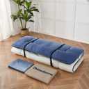 Zelladorra Japanese Floor Mattress, Futon Mattress, Coastal Gradient ( 4"th + Dust Cover ）, Queen (80"L x 60"W)