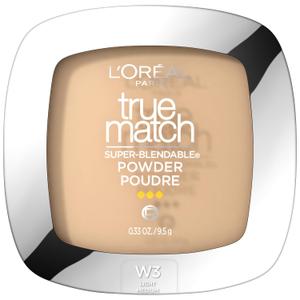 L'Oreal Paris True Match Super Blendable Oil Free Powder Foundation, W3 Light Medium, 0.33 oz,
