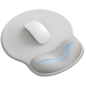 Mouse Pad with Wrist Rest, Ergonomic Mouse Pads for Desk, Office Non-Slip Mousepad with Gel Wrist Support(Light Gray, 10.6''L x 9''W)