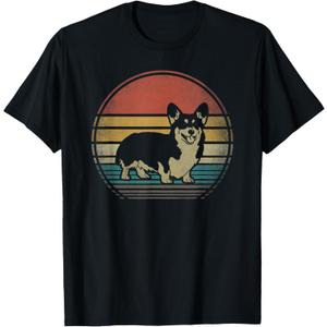 Corgi Dog Retro Vintage 60s 70s Funny Corgi Loves Gift T-Shirt Medium