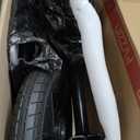 All Terrain Knee Scooter for Adults, Foldable Rolling Knee Scooter with DIY Stickers & Shock Absorber, Steerable Knee Walker for Broken Foot, Ankle Injuries & Surgery, Better Crutch Alternative (Cool Black)