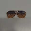 livho Trendy Polarized Aviator Sunglasses Women Men, Retro Sun Glasses for Women Men 2025, Oversized UV Protection Shades (Clear Brown/Green Gradient Brown)