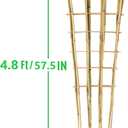 3 Pack Natural Bamboo Trellis 4.8 Ft, Fan-Shape Garden Ladder Plant Trellis for Climbing Plants, Vegetables, Cucumber, Tomato, Potted Plants