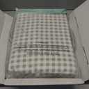 Gingham Duvet Cover Queen Size, 3 Pieces Soft Breathable Microfiber Plaid Comforter Cover with Zipper Closure & 2 Pillow Shams, Ruffle Farmhouse Vintage Decor, Sage Green