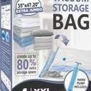 Cozy Essential 4 Pack XXL Jumbo Vacuum Storage Bags, Extra Large Vacuum Seal Bags for Comforters, Bedding, Blanket Storage, Giant Space Saver Bags for Huge Stuffed Toy(47.2x35 in)