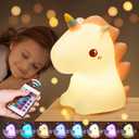 One Fire Unicorn Night Light for Kids, Cute Gifts&Remote 16 Colors Cute Night Light, 5 Lightness & Last 10H Nightlight for Kids Room, Soft Lamp
