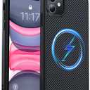 Magnetic for iPhone 11 Phone Case-Compatible with MagSafe-Carbon Fiber Texture-Slim Military Grade Drop Protection Phone Case for iPhone 11 6.1", Black